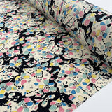 Silks Of Italy Pastiche Blue Pink Yellow Italian Deadstock Abstract Dress Fabric Roll