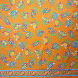Silks Of Italy The Big O Orange Abstract Paisley Print Dress Fabric Print