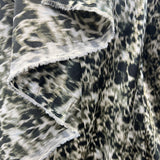 Silky Satin Animal Olive Leopard Print Polyester Spandex Dress Fabric Drape