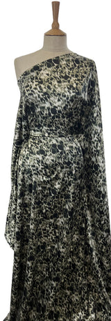Silky Satin Animal Olive Leopard Print Polyester Spandex Dress Fabric Mannequin