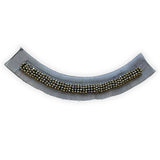 Silver Beaded Black Sew In Mesh Collar Cuff Full