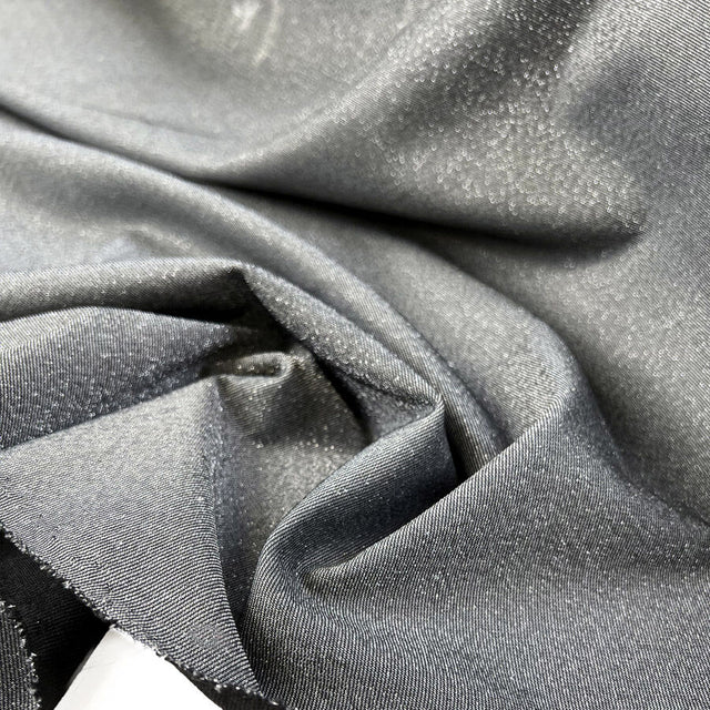 Silver Threads Polyester Elastane Stretch Knit Black Lurex Jersey Fabric