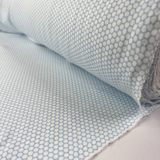 Sky dot cotton white blue woven trousering fabric roll