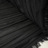 Skyfall black chiffon crinkle polyester dressmaking fabric roll