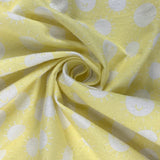 Sleep Tight Sunshine Brushed Cotton Winceyette Wide White Sunshines On A Yellow Background Fold