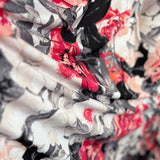 Slinky Jersey Dress Fabric Pink Black Floral Georgina Drape