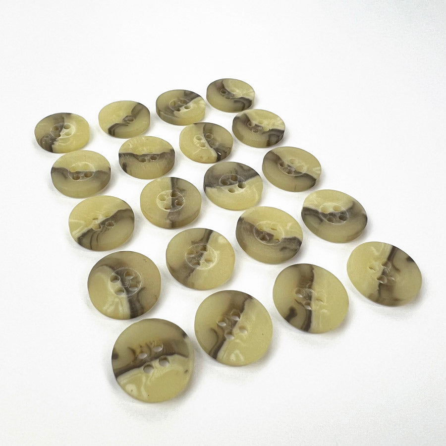 Small 15mm Round Plastic Marble Buttons Pk20 Row