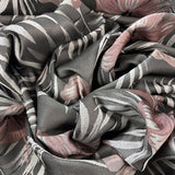 Smooth Brocade Silver Pink Floral Dressmaking Fabric