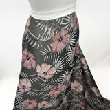 Smooth Brocade Silver Pink Floral Dressmaking Fabric Skirtside
