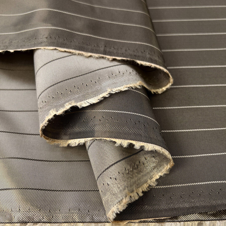 Snakes   Ladders Viscose Acetate Stripe Gold Bronze Lining Fabric Fold