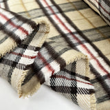 Snuggle Check Brushed Cotton Red Black Cream Heavy Coating Fabric Fold
