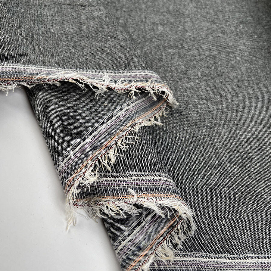 Soft Chambray Grey Cotton Plain Woven Shirting Fabric Fold