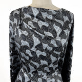 Soft Cotton Dress Fabric Black White Grey Abstract Night Swimming Chest