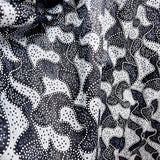 Soft Cotton Dress Fabric Black White Grey Abstract Night Swimming Drape