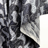 Soft Cotton Dress Fabric Black White Grey Abstract Night Swimming Hang