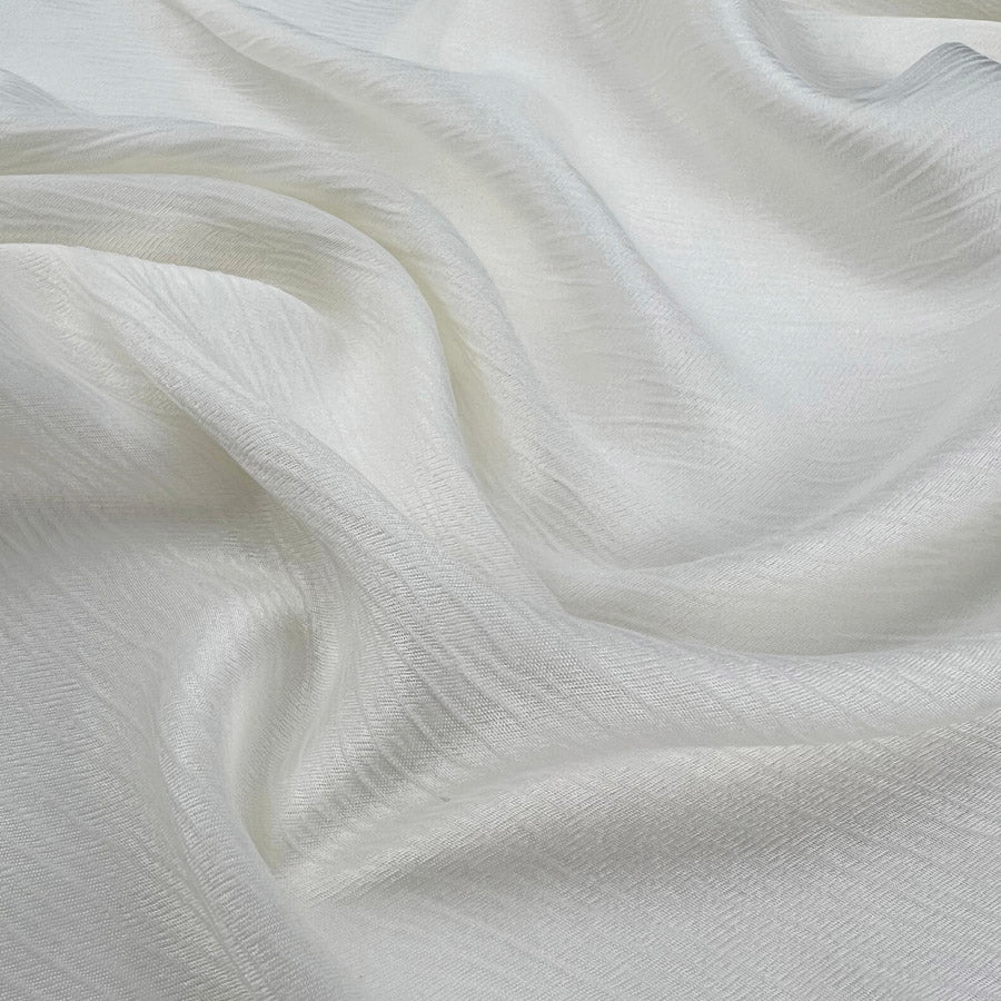 Soft Pleats Viscose Cupro Ivory Dress Fabric