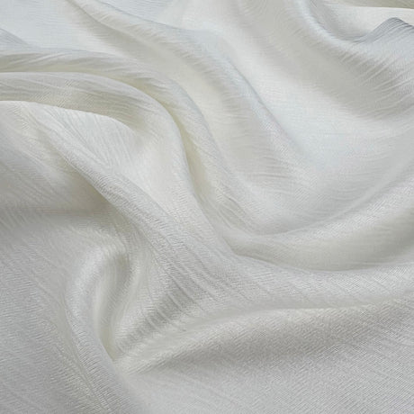 Soft Pleats Viscose Cupro Ivory Dress Fabric