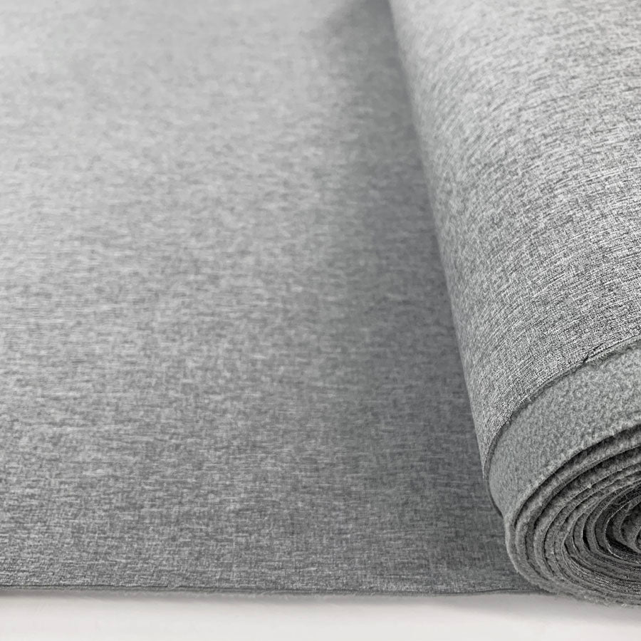 Soft Shell Melang Grey Polyester Mirco Fleece Back Fabric Bolt