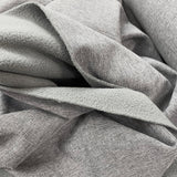 Soft Shell Melang Grey Polyester Mirco Fleece Back Fabric Close Up
