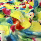 Soft Shell Sunset Splash Polyester Spandex Abstract Yellow Raincoat Fabric