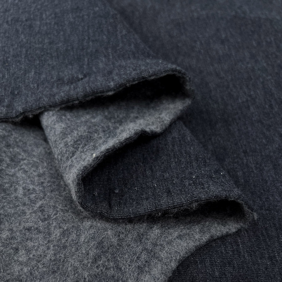 Soft Sweatshirt Indigo Marl Cotton Polyester Navy Knitted Jersey Fabric Fold