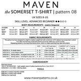 Somerset T Shirt Pattern Maven Backcover