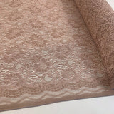 Spanish Eyes Dusky Pink Corded Lace Bridal Fabric Roll