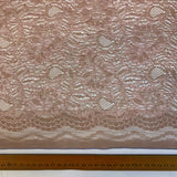 Spanish Eyes Dusky Pink Corded Lace Bridal Fabric Scale