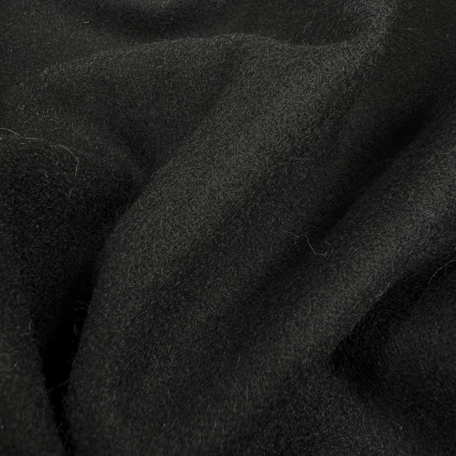 Spats Soft Black Wool Coating Fabric
