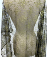 Spider Web Gold Nlyon Raschel Lace Dress Fabric M