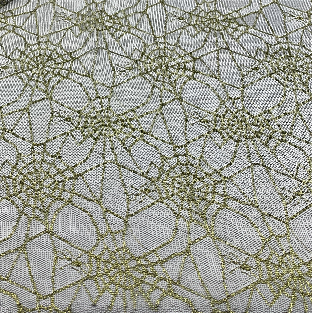 Spider Web Gold Nlyon Raschel Lace Dress Fabric S