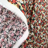 Spit Spot Flower Pot Ditsy Floral Orange Multicoloured Cotton Dressmaking Fabric Fold