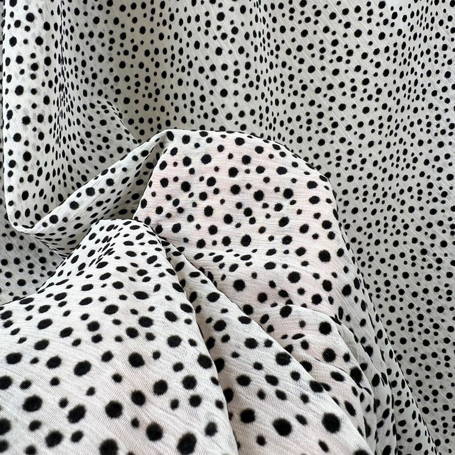Spotted Burnout Chiffon Dress Fabric Teeny Weeny Polka Dot