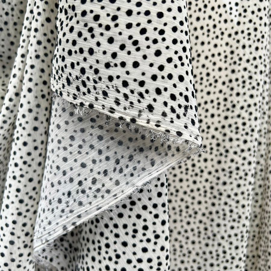 Spotted Burnout Chiffon Dress Fabric Teeny Weeny Polka Dot Hang
