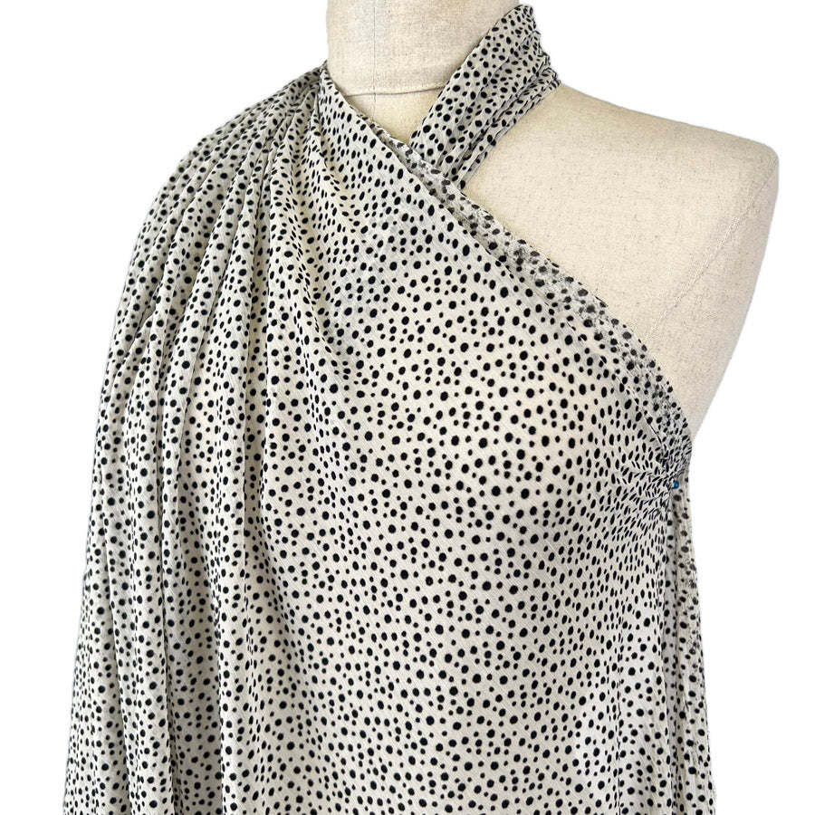 Spotted Burnout Chiffon Dress Fabric Teeny Weeny Polka Dot Side