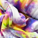 Spray Away Multicoloured Clouds White Fabric