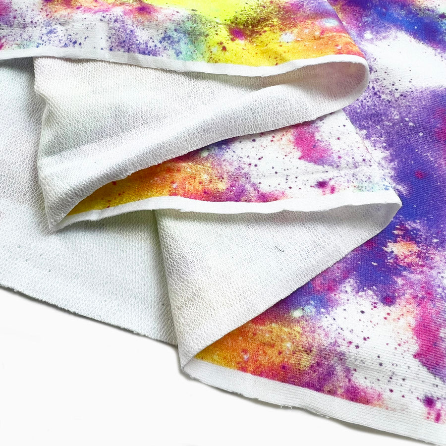 Spray Away Multicoloured Clouds White Fabric Fold