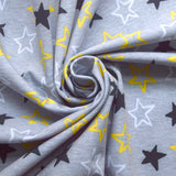 Stars Of The Night Microfleece Polyester Grey Star Material Cud