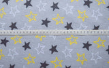 Stars Of The Night Microfleece Polyester Grey Star Material S