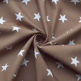 Stars Taupe Taupe White Stars Print Cotton Dress Craft Fabric Cud
