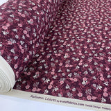 Stof Craft Flourishing Wine Japanese Craft Cotton Fabric Purple Damson Pink White Flowers Floral Roll