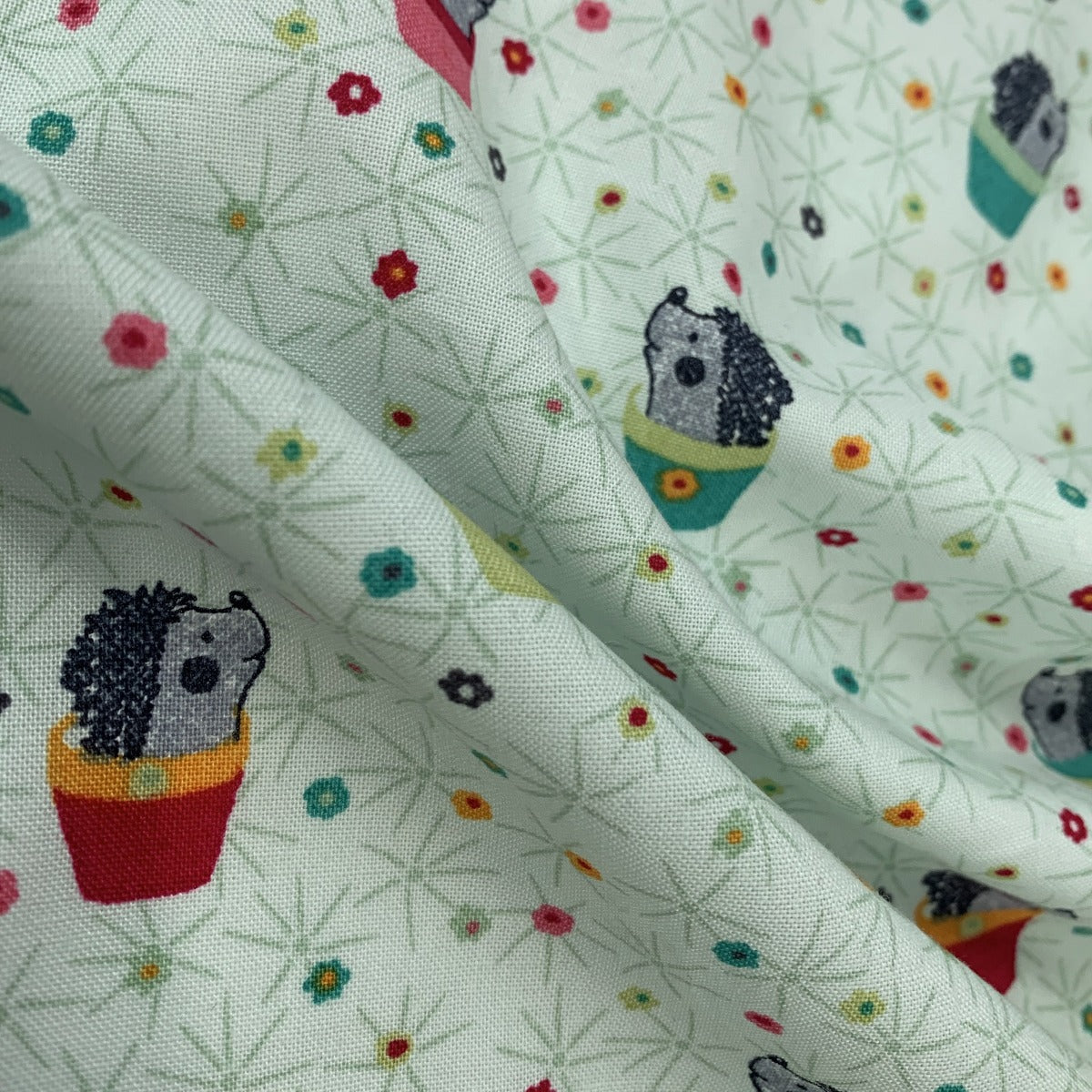 Stof Craft Hedgehog Garden Japanese Craft Cotton Fabric Mint Plant Pots Fold