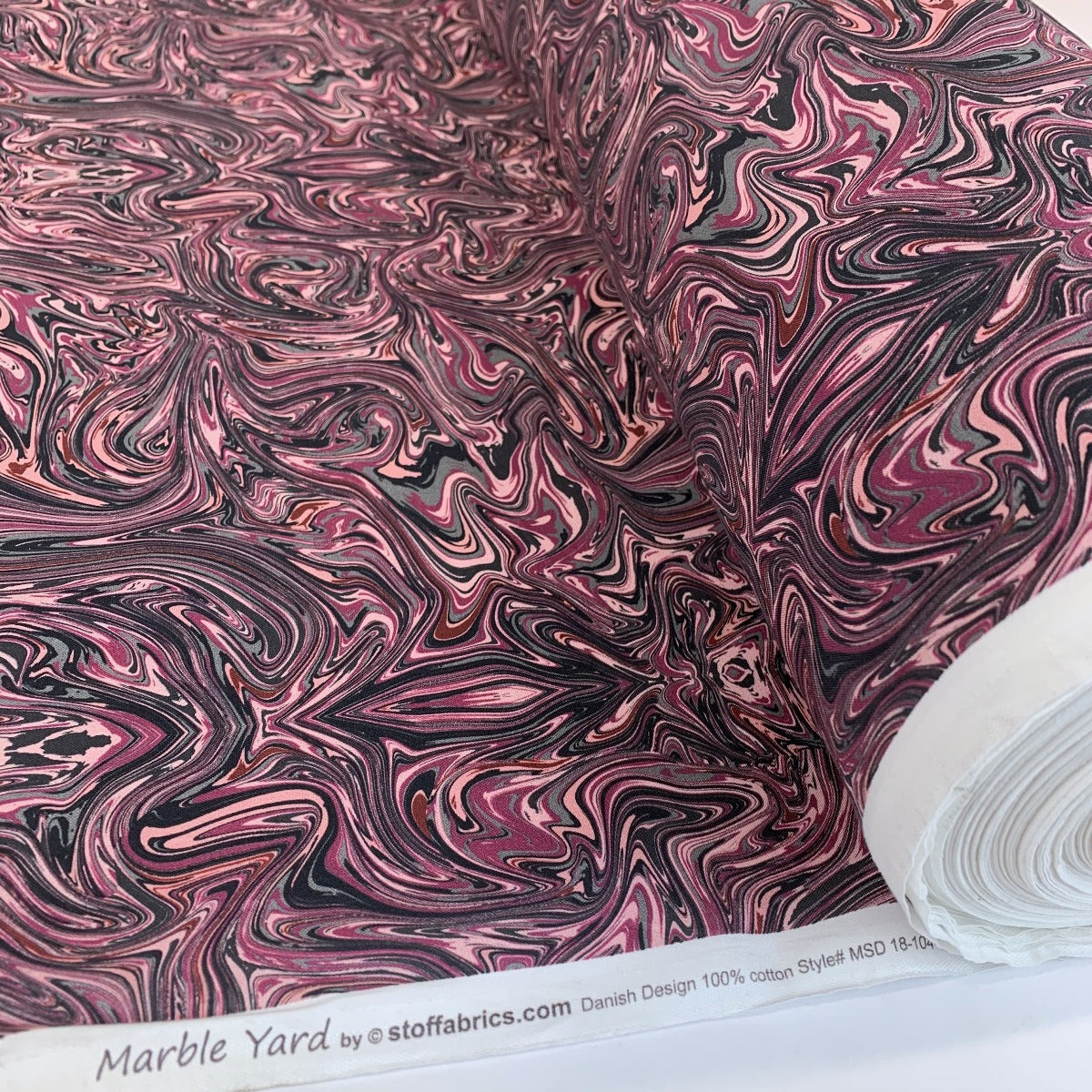 Stof Craft Marble Pink Japanese Craft Cotton Fabric Pink Purple Black Grey Roll