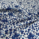 Stof 100% Cotton Poplin Floral Dress Fabric Blue Willow