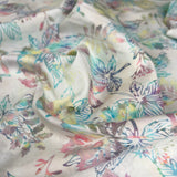 Stof Bali Hand Painted Leaf Print Cotton Lawn Fabric Pixie