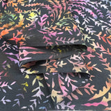 Stof bali hand painted leaf print cotton lawn fabric winifred fold