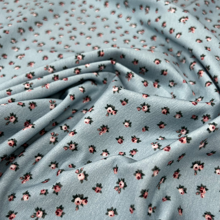 Stof cotton jersey buds aqua elastane oeko tex knitted fabric cu