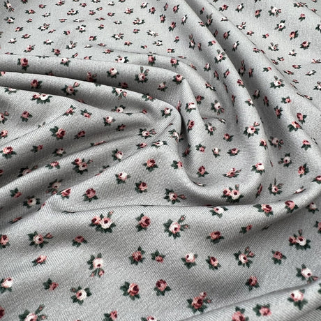 Stof cotton jersey buds grey elastane oeko tex knitted fabric cu