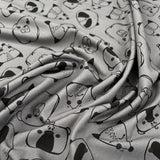 Stof Cotton Jersey Doodle Zoo Grey Black Animal Print Oeko Tex Elastane Knit Fabric