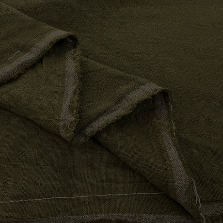 Stone Washed Linen Khaki Textured Dress Fabric Fold